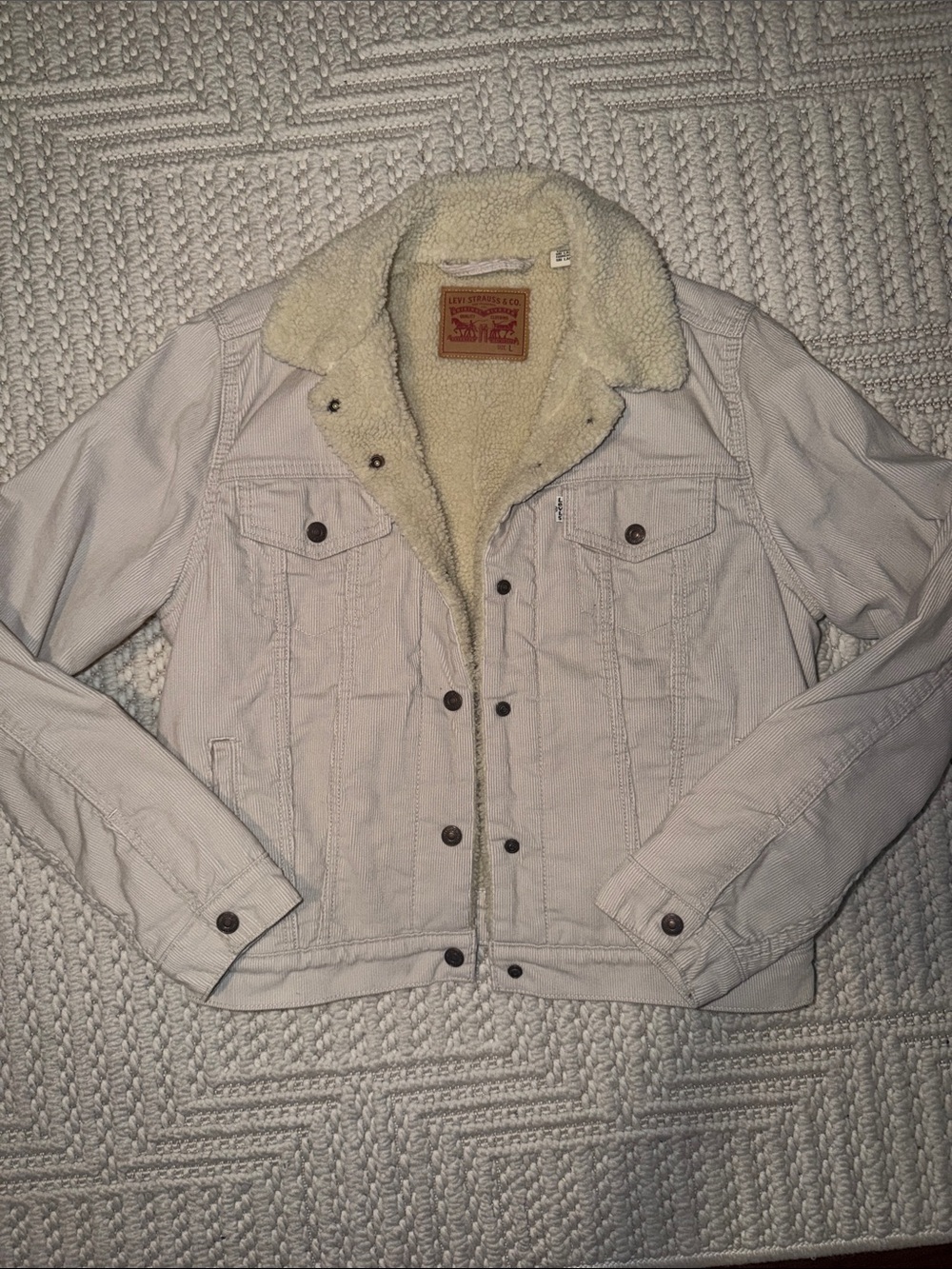 Levi's Cream Corduroy with Sherpa Collar and lining Jacket